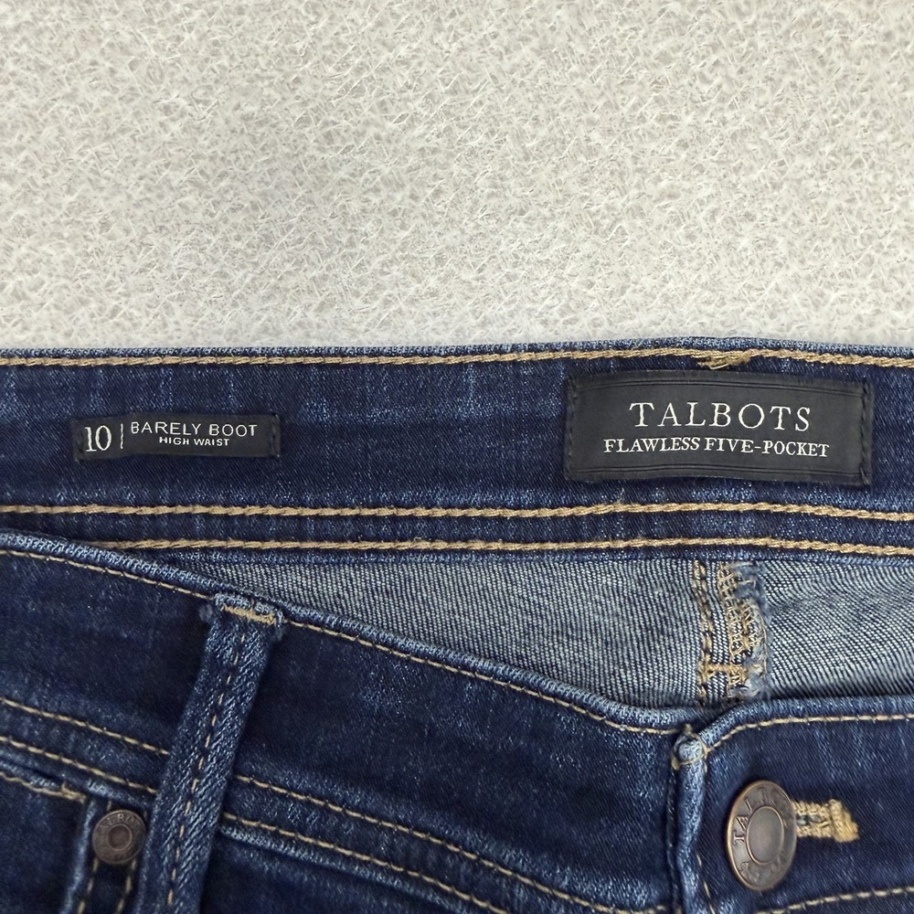Talbots Barely Boot Jeans Women's Size 10 Dark Wash Waist 32 Inseam 31 - Picture 6 of 10